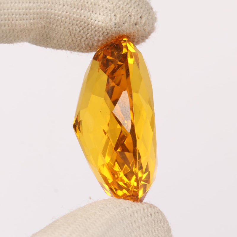 REAL-GEMS Loose Gemstones Translucent Brazilian Yellow Citrine 52.00 Carat Finest Oval Cut Yellow Citrine Loose Gemstone For Jewelry Making - Image 3